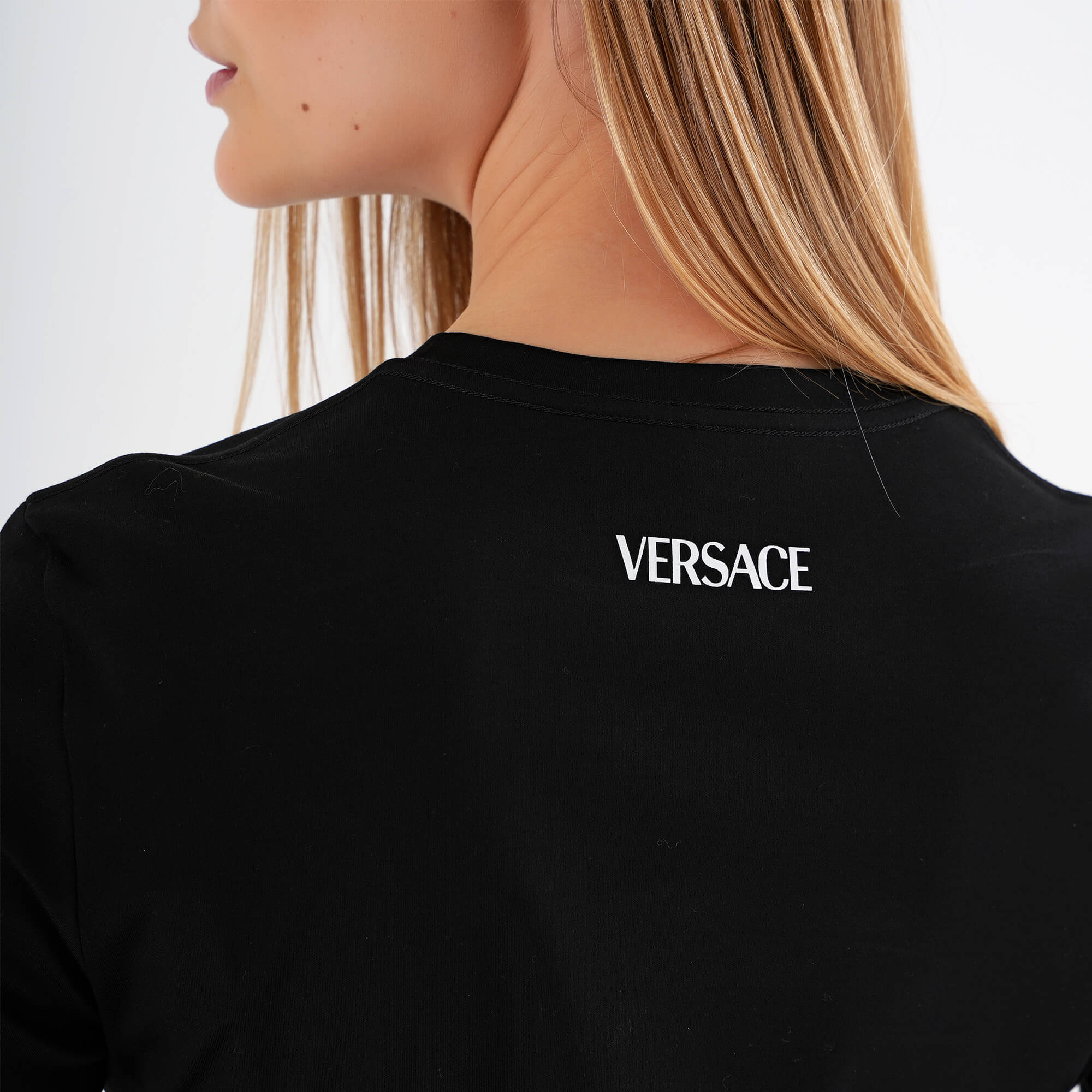 Versace - Black Medusa Glitter Cotton Tshirt IT42